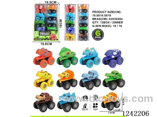 free wheel car 6 PVC tube/display box