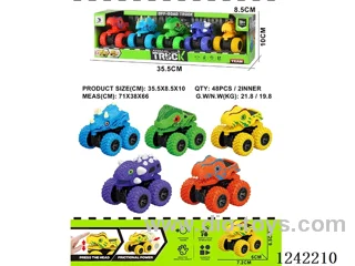 5PCS inertia dinosaur car