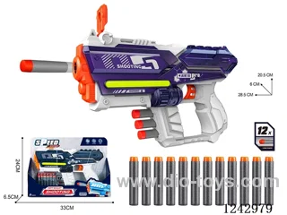 Hand-operated cylinder soft bullet gun 2 colors mixed