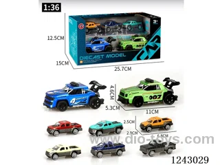 1:36 alloy small pull back car 2PCS+3PCS free wheel car