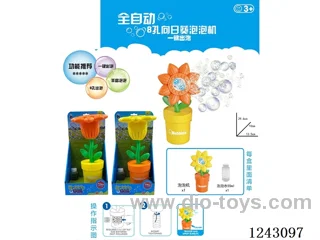 B/O Sunflower Bubble Machine with light not included battery