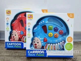 Puzzle Drag Cartoon Musical Train Piano with light (2 Colours Mixed)