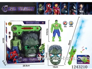 Hulk Set -Figurine + Lighted Mask + Lighted Telescopic Sword