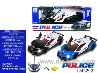 1:12 5ch open door RC police car (included battery)2 colors mixed