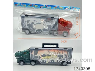 T. rex free wheel storage car + 6 big animals
