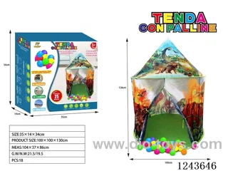 Dinosaur yurt tent with 25 ocean balls