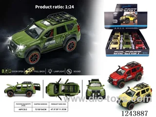 1:24 Toyota Bajaj 6 Door openable Pull back alloy car W L/M 6PCS
