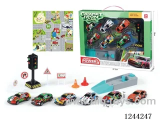 8.6cm tin pull back car with ejector+ cars*6