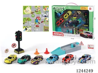 8.6cm tin pull back car with ejector+ cars*6