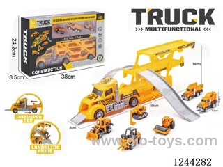 Folding Ejector Truck - Alloy Engineer Car Track Scene (Yellow Car)