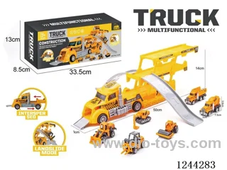 Folding Ejector Truck - Alloy Engineer Car Track Scene (Yellow Car) )