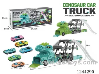 Portable Folding Slingshot Dinosaur Head Triple Decker Van (2 Colours Mixed Green and Blue) (Blue)