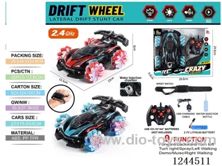 2.4G 9ch rc car W L/M/spray/watch included battery