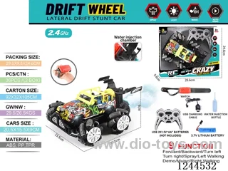 2.4G 9ch rc car W L/M/spray/watch included battery