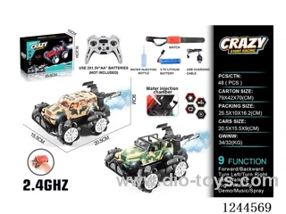 2.4G 9ch rc car 2 mixed W L/M/spray/watch included battery