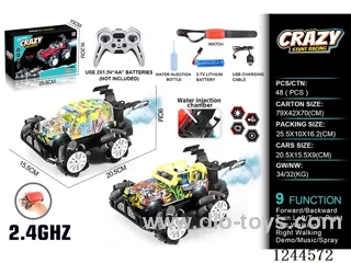 2.4G 9ch rc car 2 mixed W L/M/spray/watch included battery