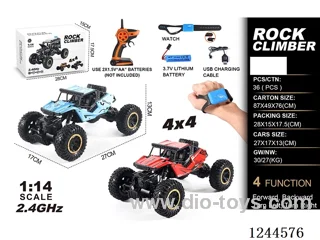 1:14 2.4G 4ch 4WD rc car with watch included battery