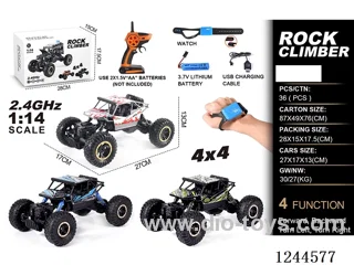 1:14 2.4G 4ch 4WD rc car with watch included battery
