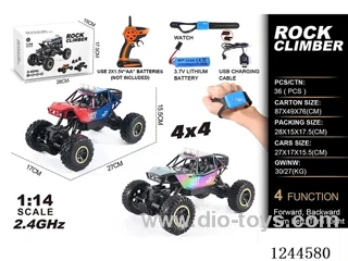 1:14 2.4G 4ch 4WD rc car with watch included battery