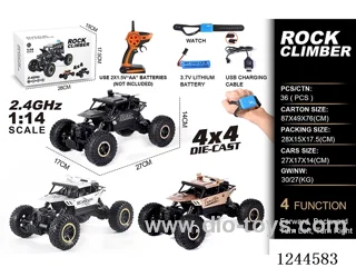 1:14 2.4G 4ch 4WD rc alloy car with watch included battery