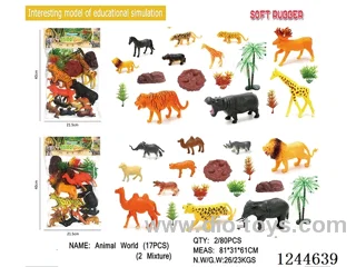 Soft Rubber Animal set (17pcs) 2 models mixed