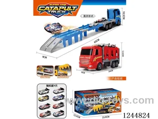 Inertia Tractor Dual Ejector Transporter with 8PCS AB Carts 3 Colours Mixed