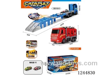 Inertia Tractor Twin Ejector Transporter with 2PCS tin cart 3-colour mix