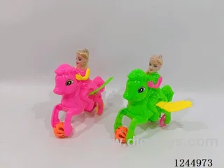 Wire-pulling Barbie flying riding horse with light 3 colors