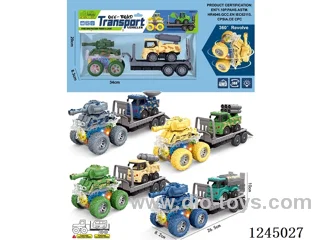 colourful/ 4WD/ dual inertia stunt tank car + pull back military car