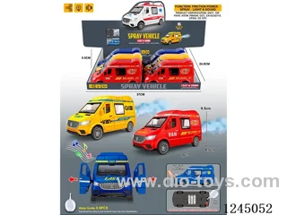 inertia/lights/music/open door/spray/business car/ International Courier Delivery Vehicle (+ water bottle) 6PCS without battery