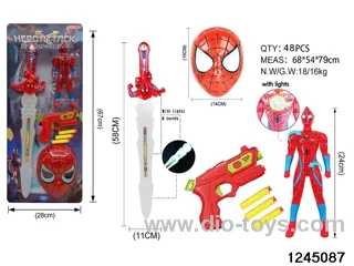 24cm sipderman with gun & mask & sword
