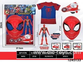 spiderman mask & light figure & clothe & launcher toys sets