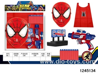 spiderman light mask  with projection gun & dartboard & cape toys sets