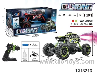 1:14 40MHZ RC Climbing Buggy with spray/Lights(3.7V Li-Po USB Cable) (Included Battery)2 colors
