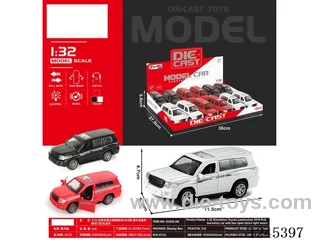 (GCC) 1:32 Toyota Landcruiser 2016 model pull back alloy car W L/M 12pcs / box included battery