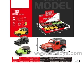 (GCC) 1:32 wrangler pull back alloy car W L/M 12pcs/box included battery