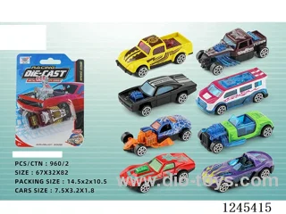 1:72 Alloy free wheel car 8 colors