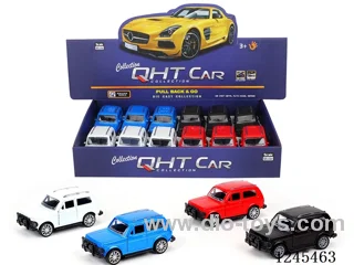 1:32 Niva pull back alloy car doors can be opened, 4-color mix (12pcs)