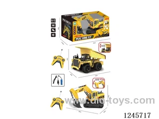 1:20 6ch RC excavator W L/M included battery 2 mixed