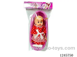 12-inch cradle doll with feeding bottle