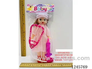 12-inch Nurse Doll with Stethoscope. Syringe
