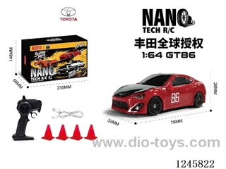 1:64 2.4G Toyota GT86 Mini Drift Car (Official Licensed) with Lights & in included battery