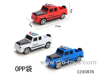 Pull-String Light-Up Police Car & Mercedes Pickup Truck