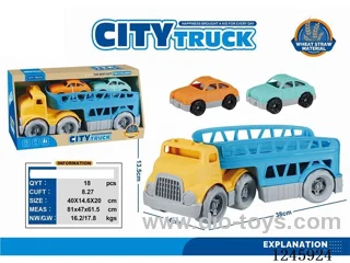 Straw Trailer Building Blocks Vehicle