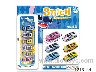 Stitch metal pull-back iron car 6 colors
