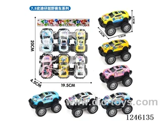 Stitch metal pull-back iron car 6 PCS