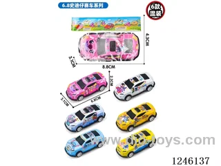 Stitch iron pull-back metal car 6 colors