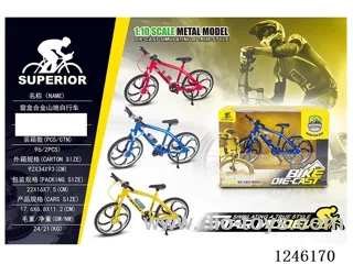 1:10 Alloy Mountain Bike, 3 Colours Mixed-free wheel