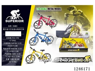 1:10 Alloy Mountain Bike 12PCS, 3 Colours Mixed-free wheel