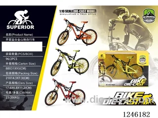 1:10 Alloy Mountain Bike, 3 Colours Mixed-free wheel
